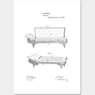 Sofa bed Vintage Patent Hand Drawing Posters and Art